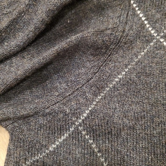 Mens XL Blake & Manley Silk Rayon Cashmere Sweater Charcoal Grey Light Argyle - Picture 6 of 6